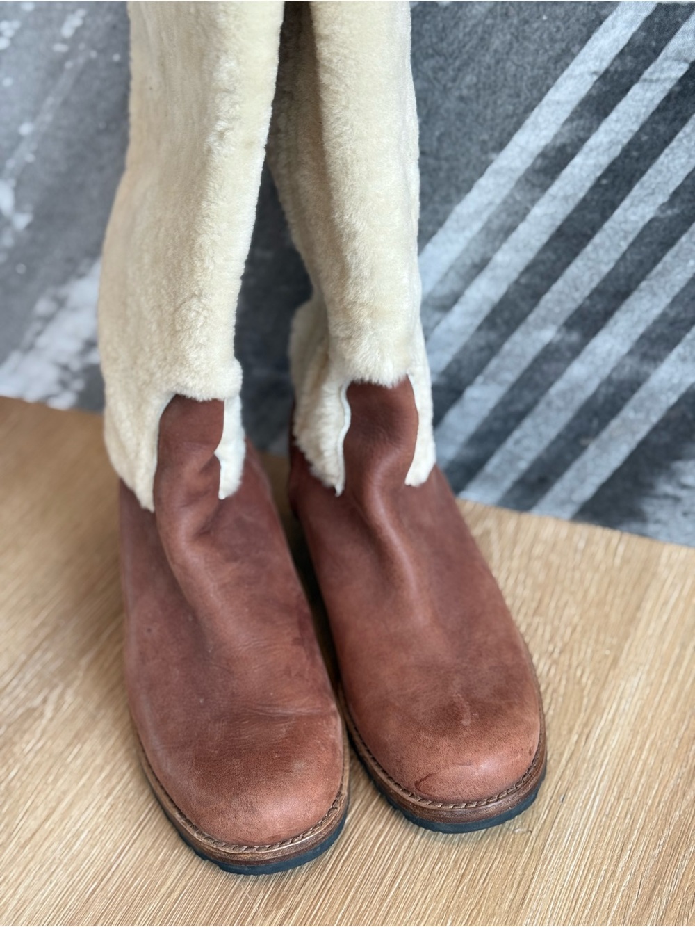 UGG Chestnut Suede Shearling-Lined Winter Boots